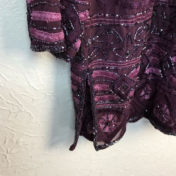 Anage Vintage Womens Beaded Blouse Top Size Small - Picture 7 of 8